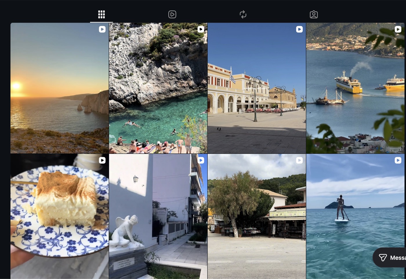Πλέγμα αναρτήσεων του λογαριασμού @discover.zakynthos